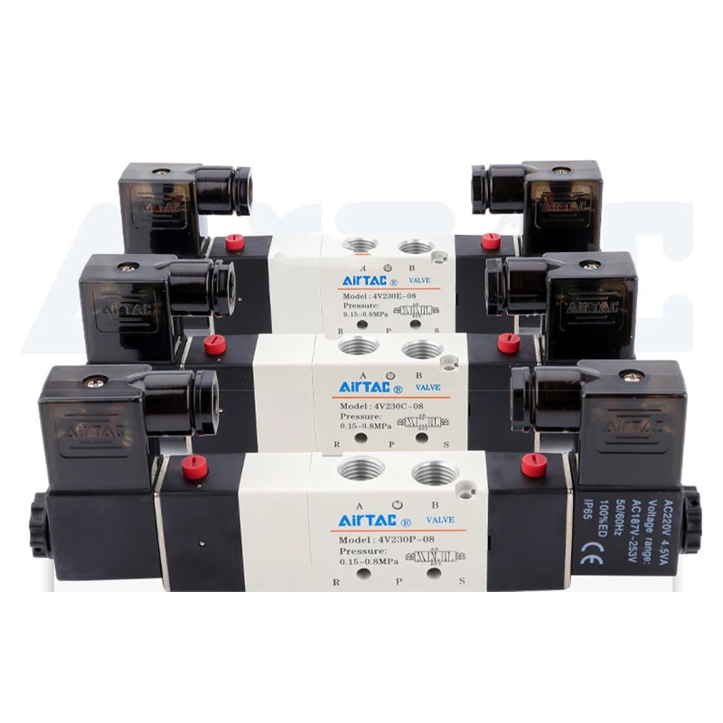 Airtac Two position five way directional valve 4v220-08 AC110V AC220V DC12V DC24 solenoid valve with 4mm 6mm 8mm 10mm Fitting
Airtac Two position five way directional valve 4v220-08 AC110V AC220V DC12V DC24 solenoid valve with 4mm 6mm 8mm 10mm Fitting