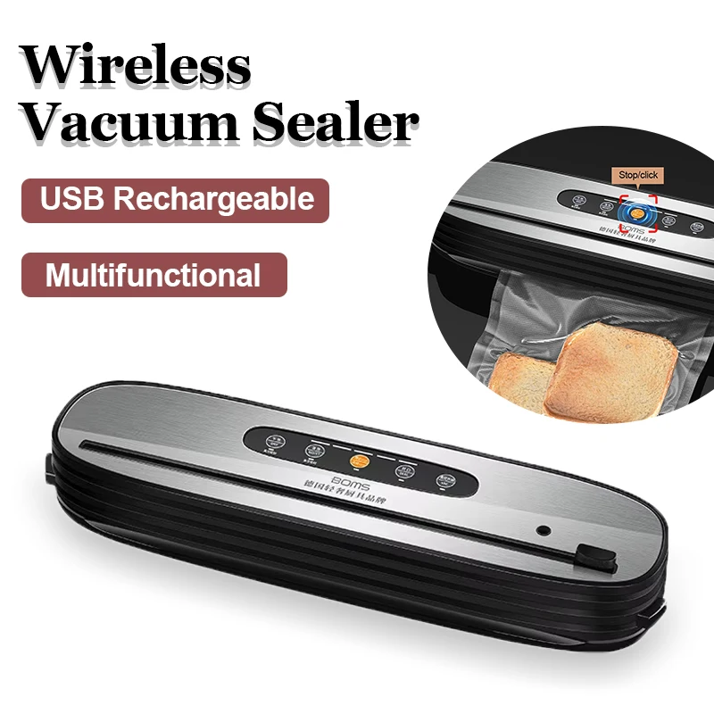 Multifunctional Wireless Vacuum Sealer Portable USB Rechargeable Food Packaging Machine Automatic Vacuum Sealing Kitchen Tools
Multifunctional Wireless Vacuum Sealer Portable USB Rechargeable Food Packaging Machine Automatic Vacuum Sealing Kitchen Tools