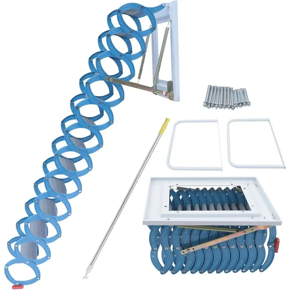 Retractable Attic Ladder with Armrests, 880lbs Capacity, Wall-Mounted, 9.5ft-10ft Height
Retractable Attic Ladder with Armrests, 880lbs Capacity, Wall-Mounted, 9.5ft-10ft Height