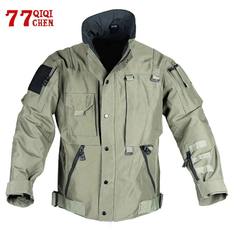 Mens Military Tactical Jacket Nylon Waterproof Wear-resistant Multi-pocket Bomber Jackets Spring Outdoor Hiking Windproof Coat
Mens Military Tactical Jacket Nylon Waterproof Wear-resistant Multi-pocket Bomber Jackets Spring Outdoor Hiking Windproof Coat