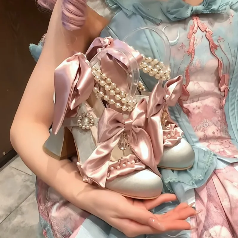 Sweet Lolita Women High Heels Luxury Designer Court Style Velour Bowknot Princess Dress Shoes Elegant
Sweet Lolita Women High Heels Luxury Designer Court Style Velour Bowknot Princess Dress Shoes Elegant