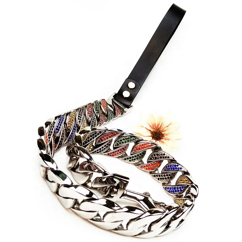 Innovative Strong Stainless Steel Snap Hook Welding Chain Pet Bling Diamond Chain Dog Leash
Innovative Strong Stainless Steel Snap Hook Welding Chain Pet Bling Diamond Chain Dog Leash