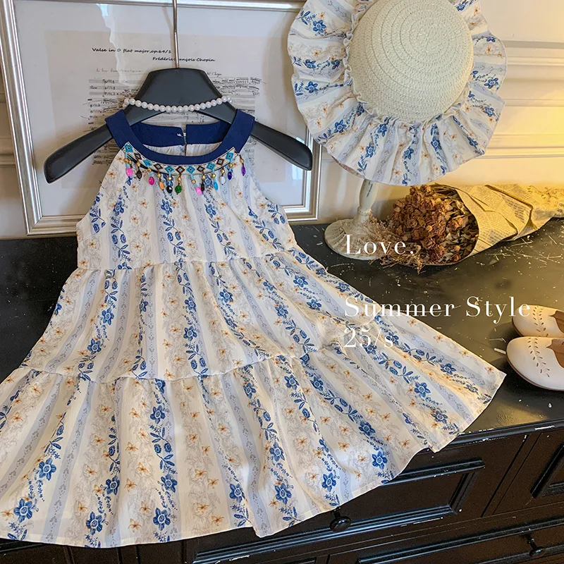 HoneyCherry New Style Girls' Dress: Summer Vest Dress, Children's Vacation Dress, Baby Floral Halter Children's Dress
HoneyCherry New Style Girls' Dress: Summer Vest Dress, Children's Vacation Dress, Baby Floral Halter Children's Dress