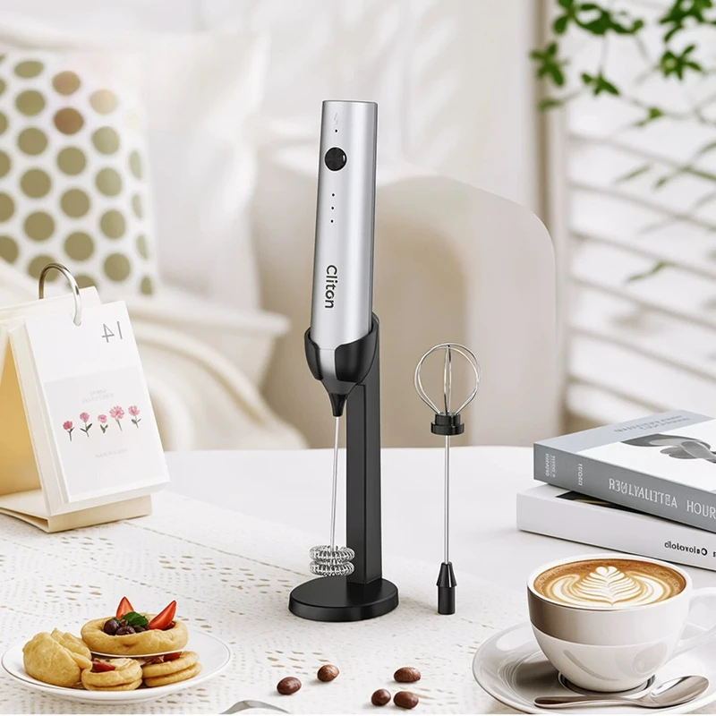 Mini Electric Milk Frother Handheld Whisk Rechargeable Fast Foaming Dual Head Coffee Maker Easy Storage Clean Blender
Mini Electric Milk Frother Handheld Whisk Rechargeable Fast Foaming Dual Head Coffee Maker Easy Storage Clean Blender