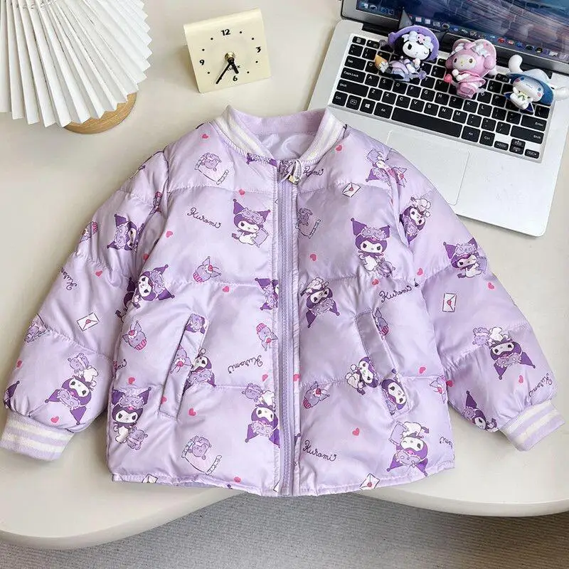 Sanrio Kuromi Cinnamoroll Kids Baseball Jacket Warm Down Silk Lined Winter Thick Coat For Boys Girls Baby Children Outerwear
Sanrio Kuromi Cinnamoroll Kids Baseball Jacket Warm Down Silk Lined Winter Thick Coat For Boys Girls Baby Children Outerwear