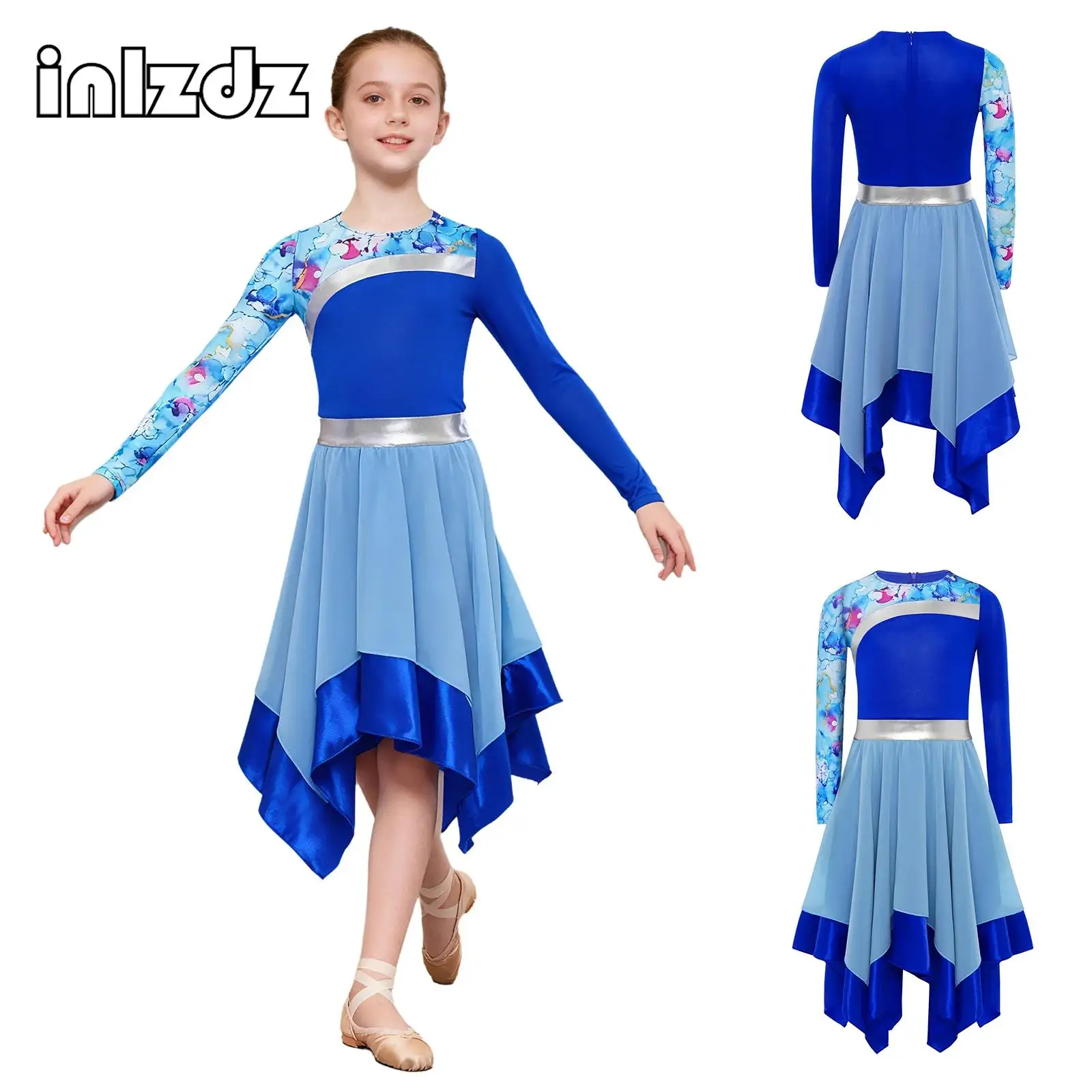 Kids Girls Contemporary Praise Dance Dress Long Sleeve Irregular Hem Worship Dress Liturgical Lyrical Dance Performance Costumes
Kids Girls Contemporary Praise Dance Dress Long Sleeve Irregular Hem Worship Dress Liturgical Lyrical Dance Performance Costumes