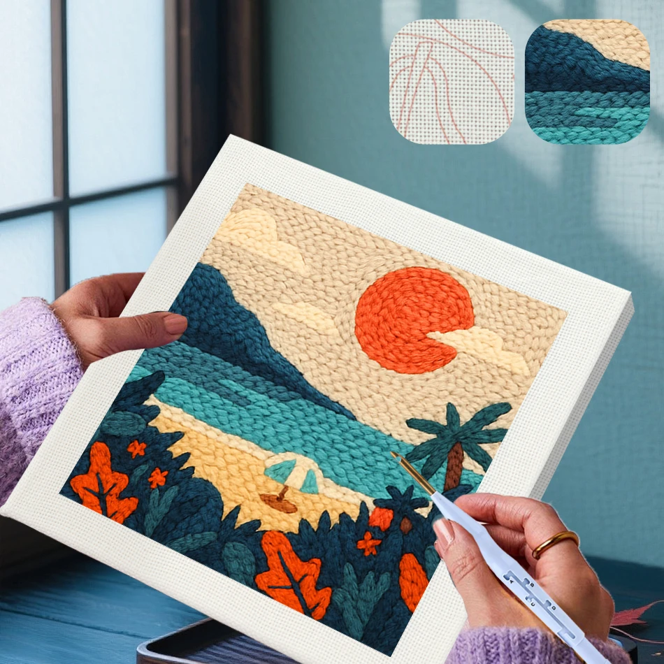 GATYZTORY punch needle embroidery kit for beginners scenery crafts supplies adults Yarn with frame 25X25cm Sewing accessories
GATYZTORY punch needle embroidery kit for beginners scenery crafts supplies adults Yarn with frame 25X25cm Sewing accessories