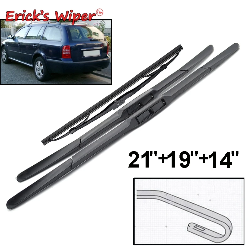 Erick's Wiper Front & Rear Wiper Blades Set For Skoda Octavia 1U Combi MK1 1996 - 2003 (NOT MK2) Windshield Windscreen 21"19"14"
Erick's Wiper Front & Rear Wiper Blades Set For Skoda Octavia 1U Combi MK1 1996 - 2003 (NOT MK2) Windshield Windscreen 21"19"14"
