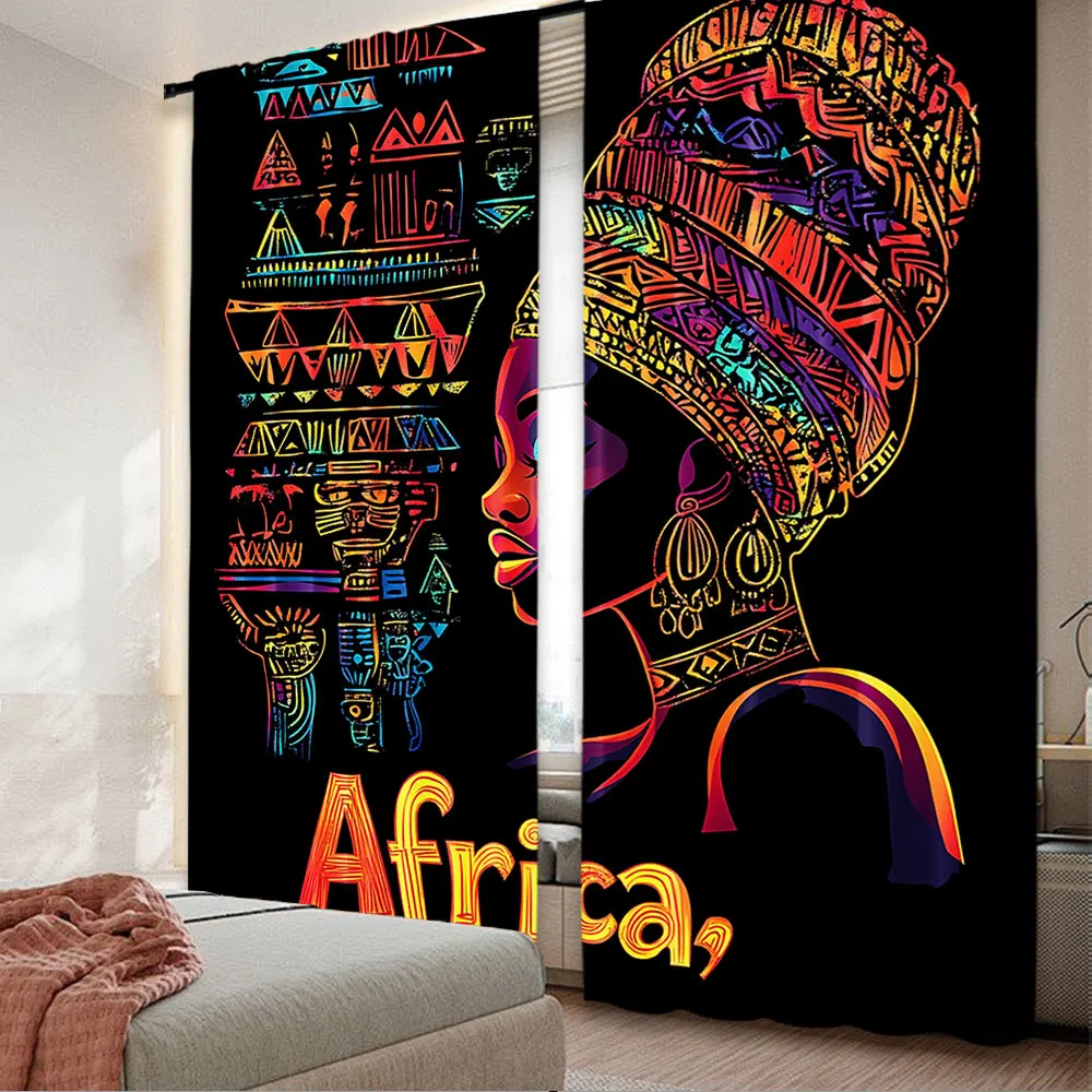 2Pcs Black African Curtain Mysterious African American Woman Curtain Suitable For Living Room Bedroom Kitchen And Bathroom
2Pcs Black African Curtain Mysterious African American Woman Curtain Suitable For Living Room Bedroom Kitchen And Bathroom