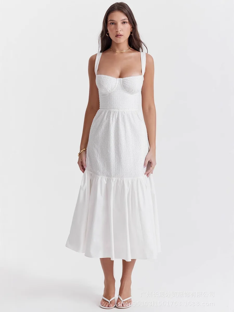 2025 Summer European and American New Style \ Splicing Elegant Style Slim fit Printed Strap Medium length Dress
2025 Summer European and American New Style \ Splicing Elegant Style Slim fit Printed Strap Medium length Dress