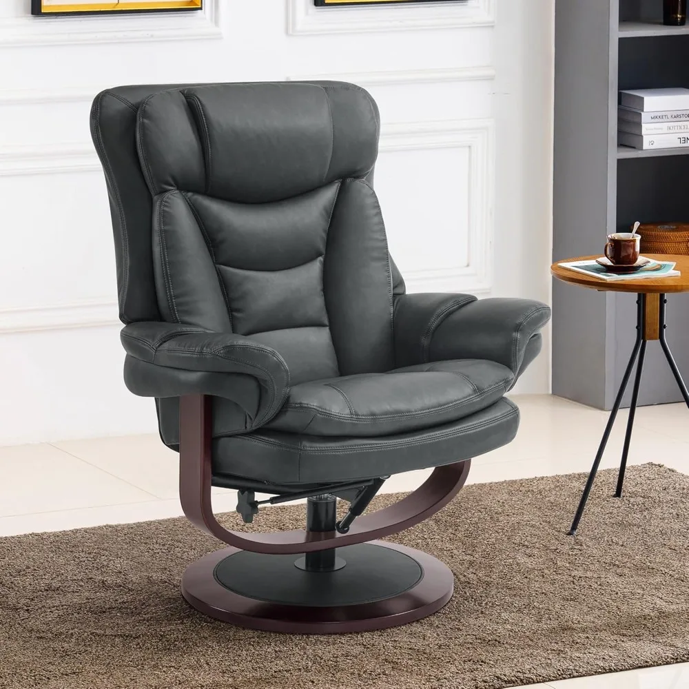 Swivel Recliner with Ottoman, Reclining Chair with Adjustable Back, Faux Leather Upholstered Lounge Chair
Swivel Recliner with Ottoman, Reclining Chair with Adjustable Back, Faux Leather Upholstered Lounge Chair