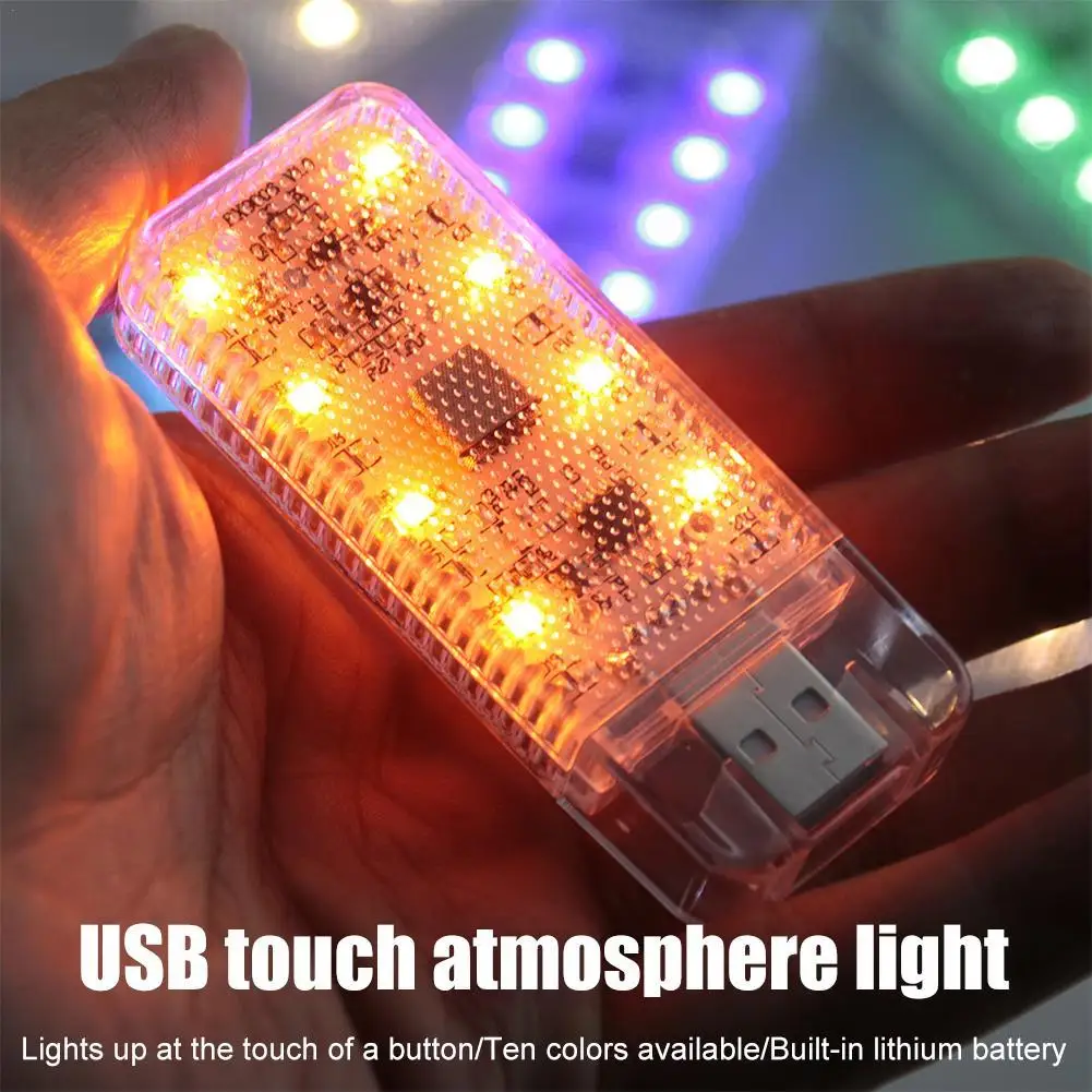 Portable Mini USB Car Ambient Light Colorful Flash LED Touch Atmosphere Lamp Party Flash Auto Interior Decorative Lighting Plug
Portable Mini USB Car Ambient Light Colorful Flash LED Touch Atmosphere Lamp Party Flash Auto Interior Decorative Lighting Plug
