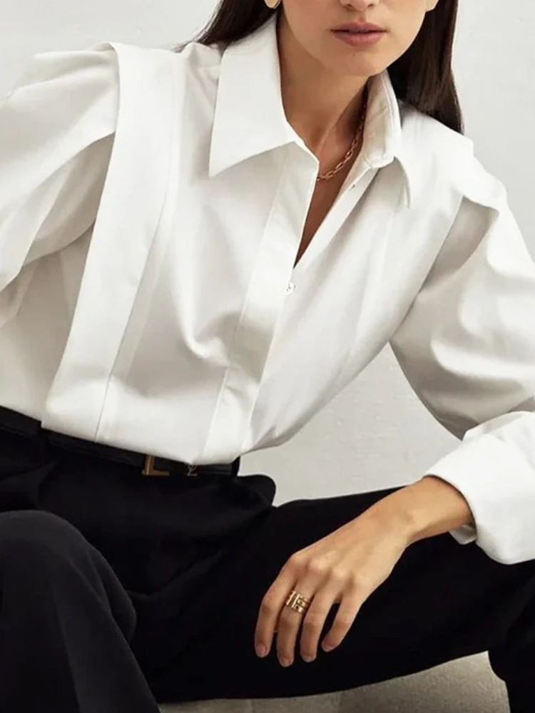 Новая женская рубашка, модная универсальная деловая женская рубашка с длинными рукавами из хлопчатобумажной ткани, элегантные модные повседневные женские топы 
Новая женская рубашка, модная универсальная деловая женская рубашка с длинными рукавами из хлопчатобумажной ткани, элегантные модные повседневные женские топы