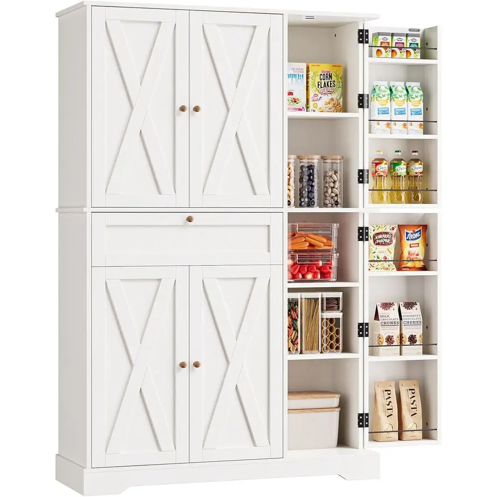 68 Tall Adjustable Shelve Pantry Cabinet - Large Storage Unit for Kitchen, Dining, or Living Room in White
68 Tall Adjustable Shelve Pantry Cabinet - Large Storage Unit for Kitchen, Dining, or Living Room in White