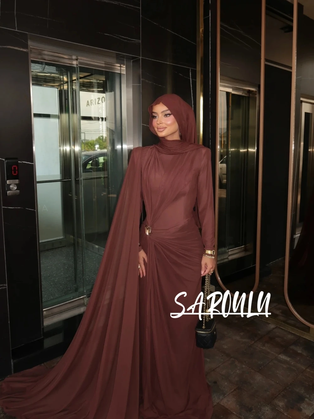 Muslim Elegant Burgundy Party Dress Long Sleeved Ruched Maxi Evening Gown With Metal Detail Modest Formal Simple Wear No Hijab
Muslim Elegant Burgundy Party Dress Long Sleeved Ruched Maxi Evening Gown With Metal Detail Modest Formal Simple Wear No Hijab