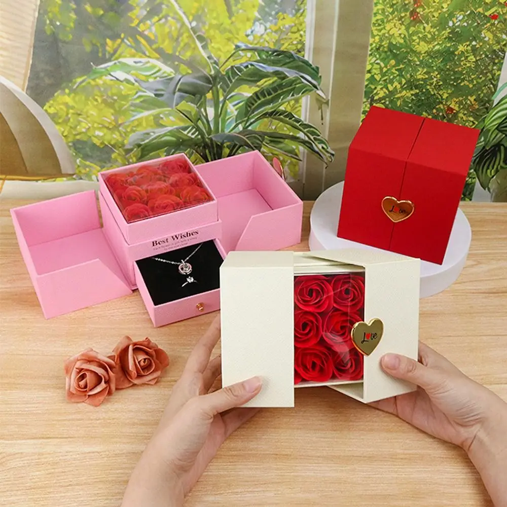 New Heart Shaped Rose Gift Box Automatic Pop-up Portable Diamond Ring Box Jewelry Box Valentine's Day Gifts
New Heart Shaped Rose Gift Box Automatic Pop-up Portable Diamond Ring Box Jewelry Box Valentine's Day Gifts
