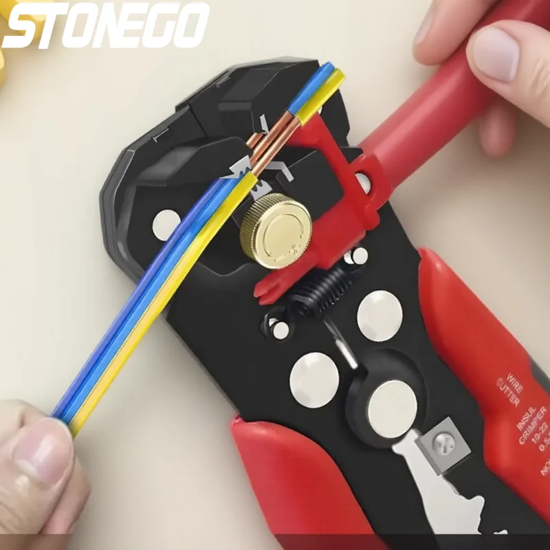 STONEGO 3-in-1 Precision Wire Stripper Cutter Crimper Tool for AWG 10-22 Solid Wires Effortless Stripping Cutting Crimping
STONEGO 3-in-1 Precision Wire Stripper Cutter Crimper Tool for AWG 10-22 Solid Wires Effortless Stripping Cutting Crimping