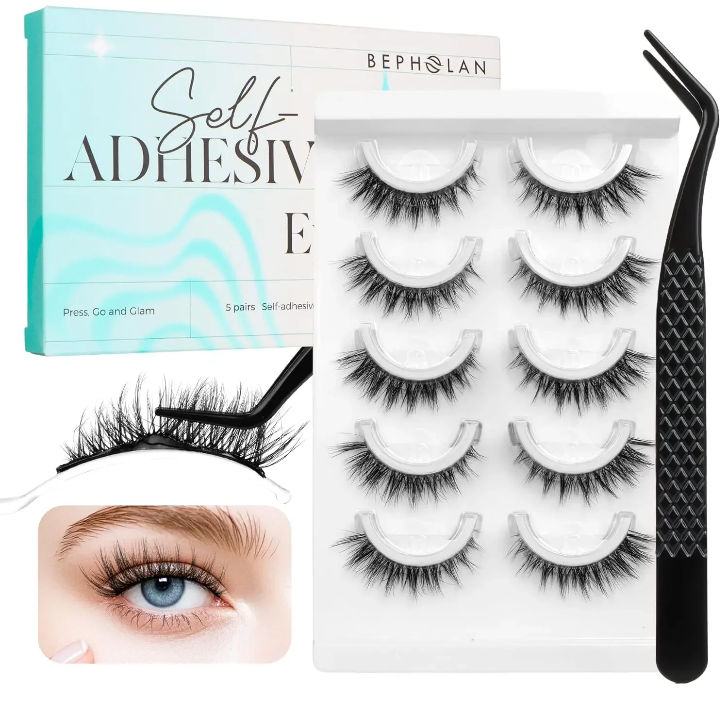 Self Adhesive Eyelashes Natural Look,Pre Glued No Glue Needed Reusable Press On Lashes False Eyelashes Wispy with Tweezer of Rep
Self Adhesive Eyelashes Natural Look,Pre Glued No Glue Needed Reusable Press On Lashes False Eyelashes Wispy with Tweezer of Rep