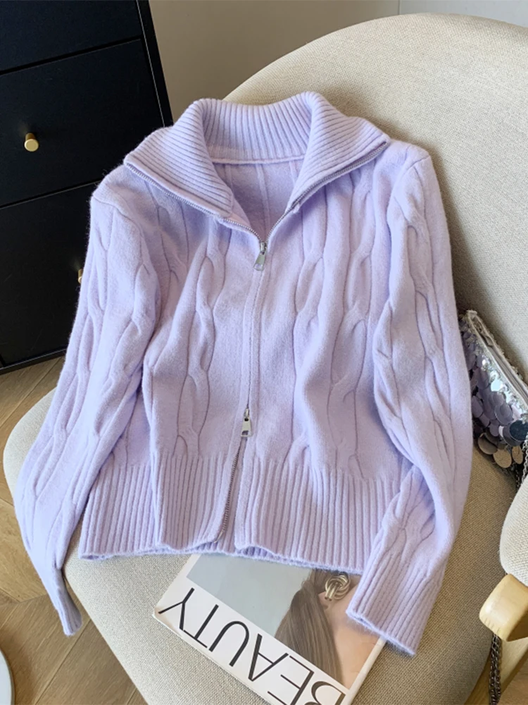 Women Purple Cardigan Cashmere Christmas Sweater Harajuku Long Sleeves Cozy Sweaters Jumper Aesthetic Vintage Y2k 2000s Clothes
Women Purple Cardigan Cashmere Christmas Sweater Harajuku Long Sleeves Cozy Sweaters Jumper Aesthetic Vintage Y2k 2000s Clothes