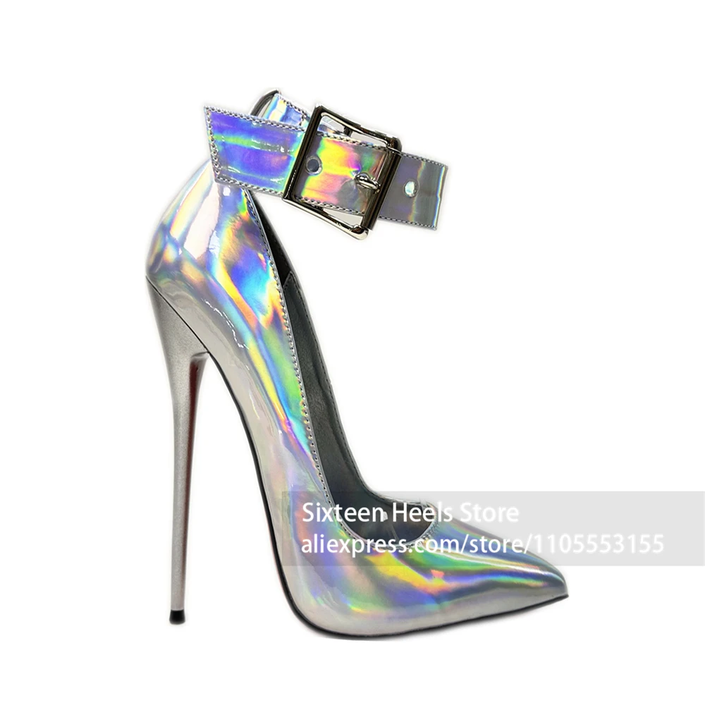 16cm Metallic Gloss Patent Leather Pumps Fetish Sexy Style Lacquered Heel Footwear Belt Bukle Metallic Lock High Heels for Women
16cm Metallic Gloss Patent Leather Pumps Fetish Sexy Style Lacquered Heel Footwear Belt Bukle Metallic Lock High Heels for Women