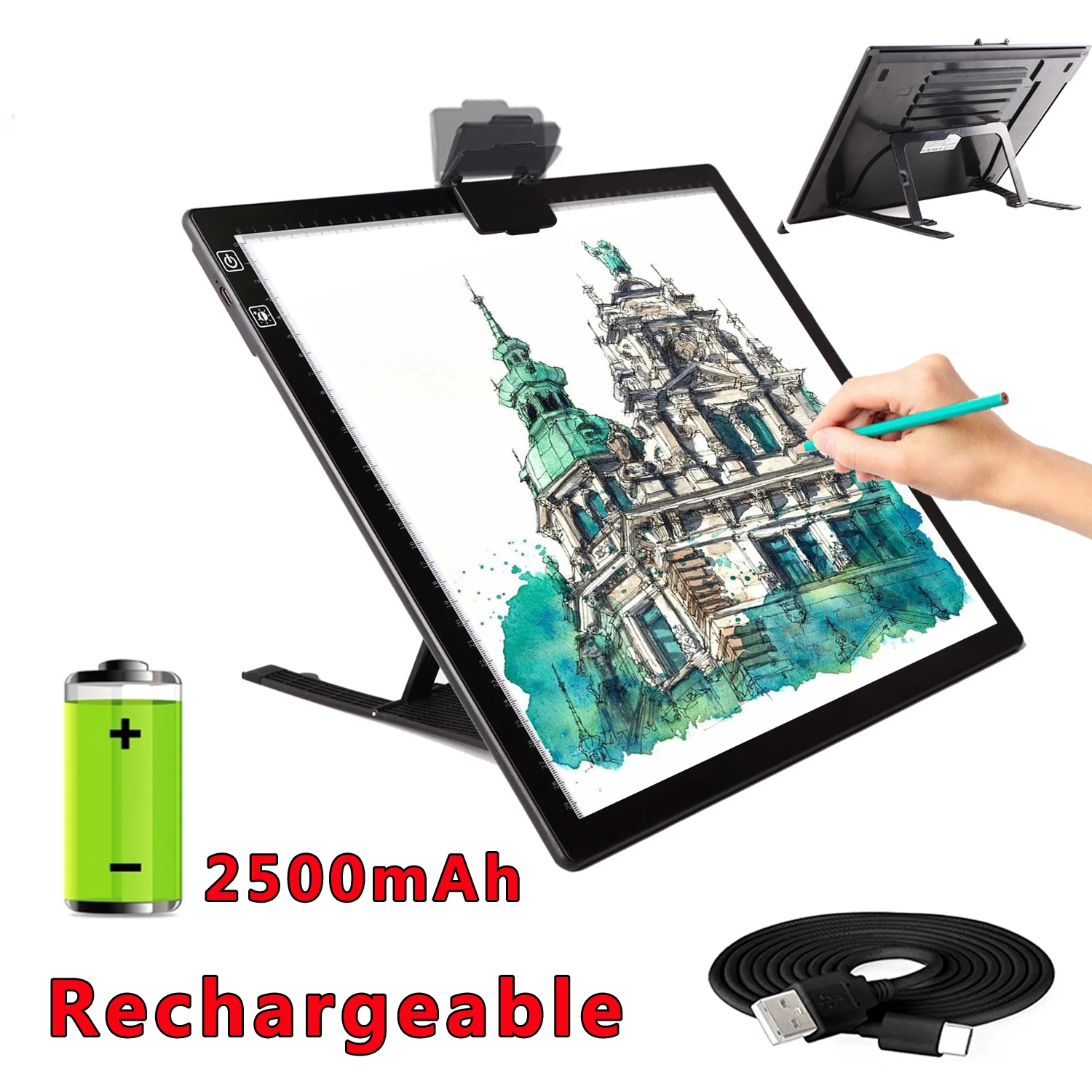 A3 Light Pad Wireless Battery Powered Light Box Artcraft Tracing Pad Rechargeable Light Board for Artists Drawing X-ray
A3 Light Pad Wireless Battery Powered Light Box Artcraft Tracing Pad Rechargeable Light Board for Artists Drawing X-ray
