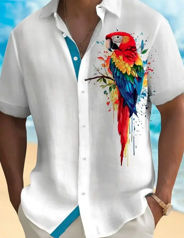 Animal Parrot Painting 3d Print Shirts Men Women Fashion White Hawaiian Short Sleeve Beach Shirt Vocation Blouse Mens Clothing
Animal Parrot Painting 3d Print Shirts Men Women Fashion White Hawaiian Short Sleeve Beach Shirt Vocation Blouse Mens Clothing