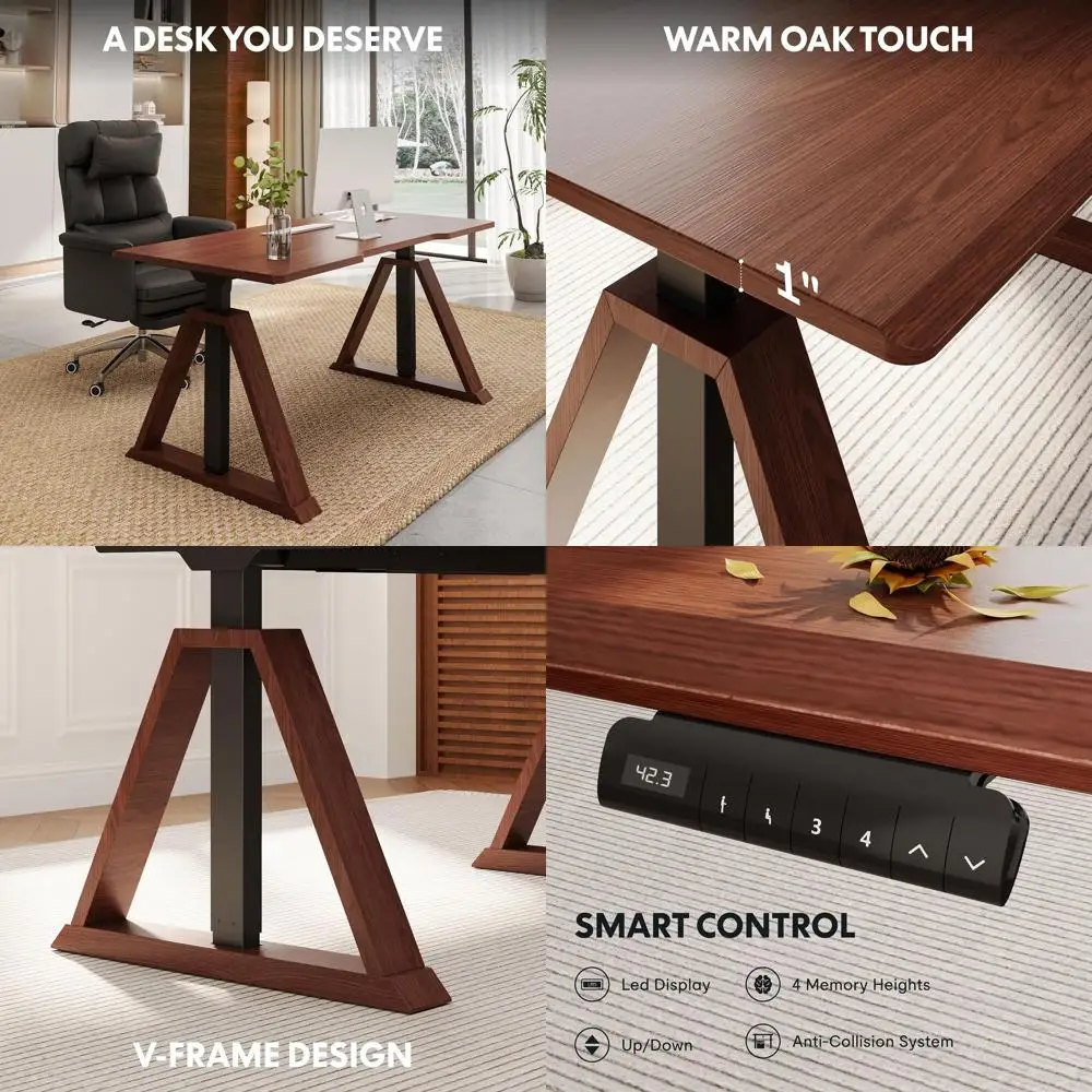 60 x 30 Inch Oak Executive Standing Desk, Dual Motor Electric Height Adjustable Desk, Computer Desk or Home Oice and Writing, 22
60 x 30 Inch Oak Executive Standing Desk, Dual Motor Electric Height Adjustable Desk, Computer Desk or Home Oice and Writing, 22