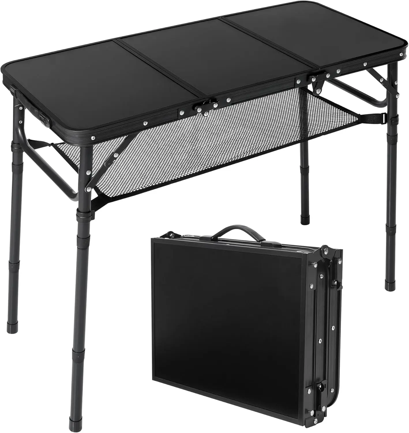 Портативный алюминиевый складной стол 3 фута с сеткой для хранения, регулируемой высотой, для использования на открытом воздухе, для барбекю, пикников, пляжа, а также в помещении
Портативный алюминиевый складной стол 3 фута с сеткой для хранения, регулируемой высотой, для использования на открытом воздухе, для барбекю, пикников, пляжа, а также в помещении