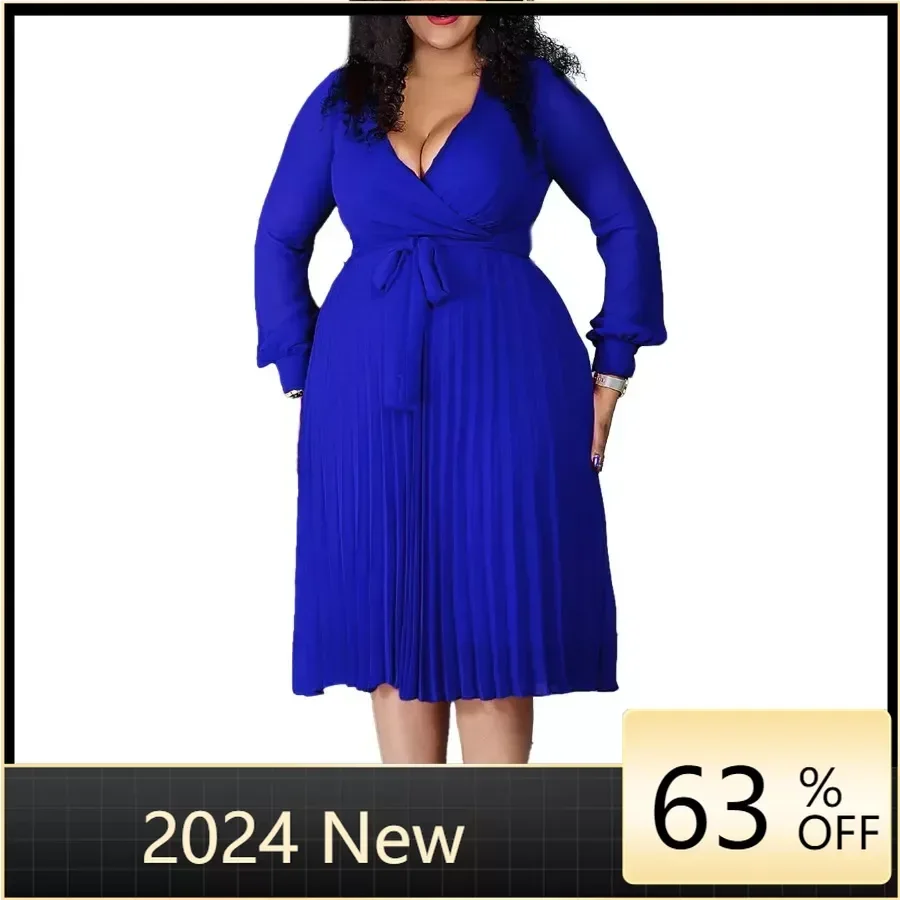 Elegant African Dresses for Women Summer African Long Sleeve V-neck Polyester Party Evening Pleat Dress Dashiki Africa Clothing
Elegant African Dresses for Women Summer African Long Sleeve V-neck Polyester Party Evening Pleat Dress Dashiki Africa Clothing