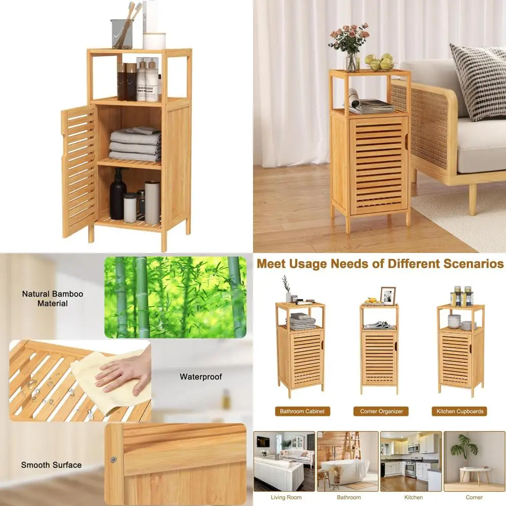 Kinbor бамбуковый шкаф для хранения вещей в ванной комнате с однодверным мебельным шкафом для ванной комнаты, гостиной, спальни
Kinbor бамбуковый шкаф для хранения вещей в ванной комнате с однодверным мебельным шкафом для ванной комнаты, гостиной, спальни