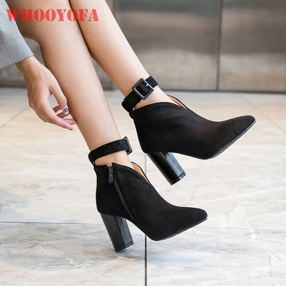 Winter New Sweet Black Red Women Ankle Booties Pointed Toe High Chunky Heels Lady Shoes Plus Big Small Size 11 32 42 46
Winter New Sweet Black Red Women Ankle Booties Pointed Toe High Chunky Heels Lady Shoes Plus Big Small Size 11 32 42 46