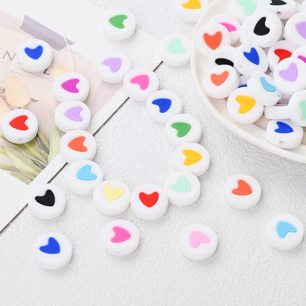 10 шт. 15 мм силиконовые бусины, плоские круглые цветные свободные бусины с сердечками, для DIY, цепочка для соски, ожерелье, браслет, аксессуары
10 шт. 15 мм силиконовые бусины, плоские круглые цветные свободные бусины с сердечками, для DIY, цепочка для соски, ожерелье, браслет, аксессуары