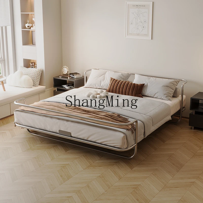 HJ minimalist design stainless steel industrial style metal bed double bed light luxury medium and ancient style bed
HJ minimalist design stainless steel industrial style metal bed double bed light luxury medium and ancient style bed