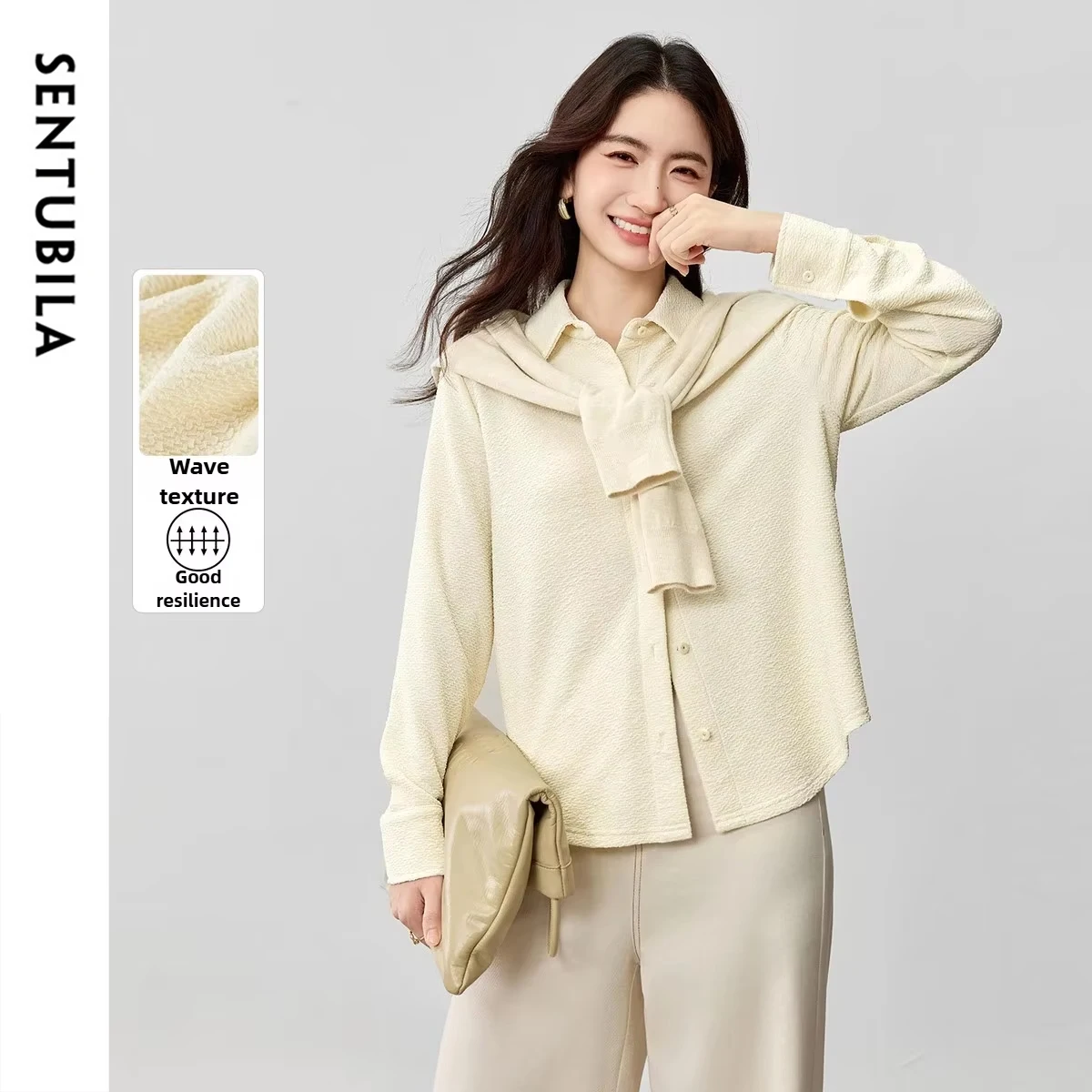 SENTUBILA Bubble-Texture Wave Print Shirts Women's 2025 Autumn New Versatile Commuter Shirt Soft Long Sleeve Shirt 153C80428
SENTUBILA Bubble-Texture Wave Print Shirts Women's 2025 Autumn New Versatile Commuter Shirt Soft Long Sleeve Shirt 153C80428