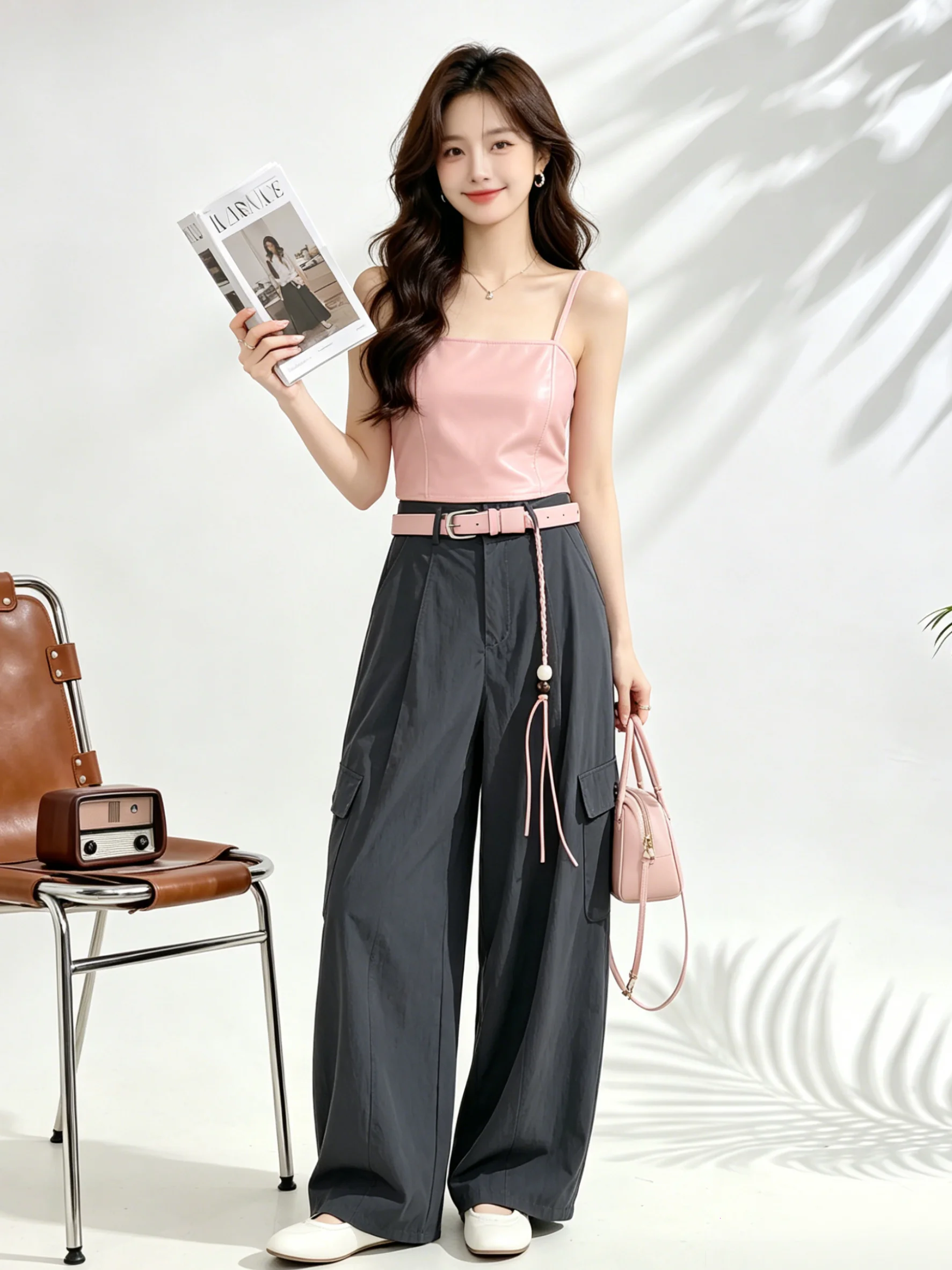 Laid-back Vintage Workwear Wide Leg Pants Summer Loose Slimming Casual Skin-friendly Breathable Elastic Waist Versatile Trousers
Laid-back Vintage Workwear Wide Leg Pants Summer Loose Slimming Casual Skin-friendly Breathable Elastic Waist Versatile Trousers