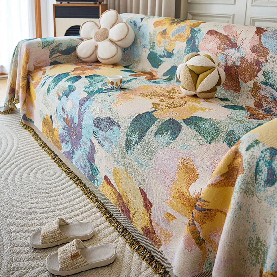 1pc Floral Pattern Sofa Towel INS Style All-cover Sofa Throw Blanket With Tassels Four Seasons Universal Couch Protector
1pc Floral Pattern Sofa Towel INS Style All-cover Sofa Throw Blanket With Tassels Four Seasons Universal Couch Protector
