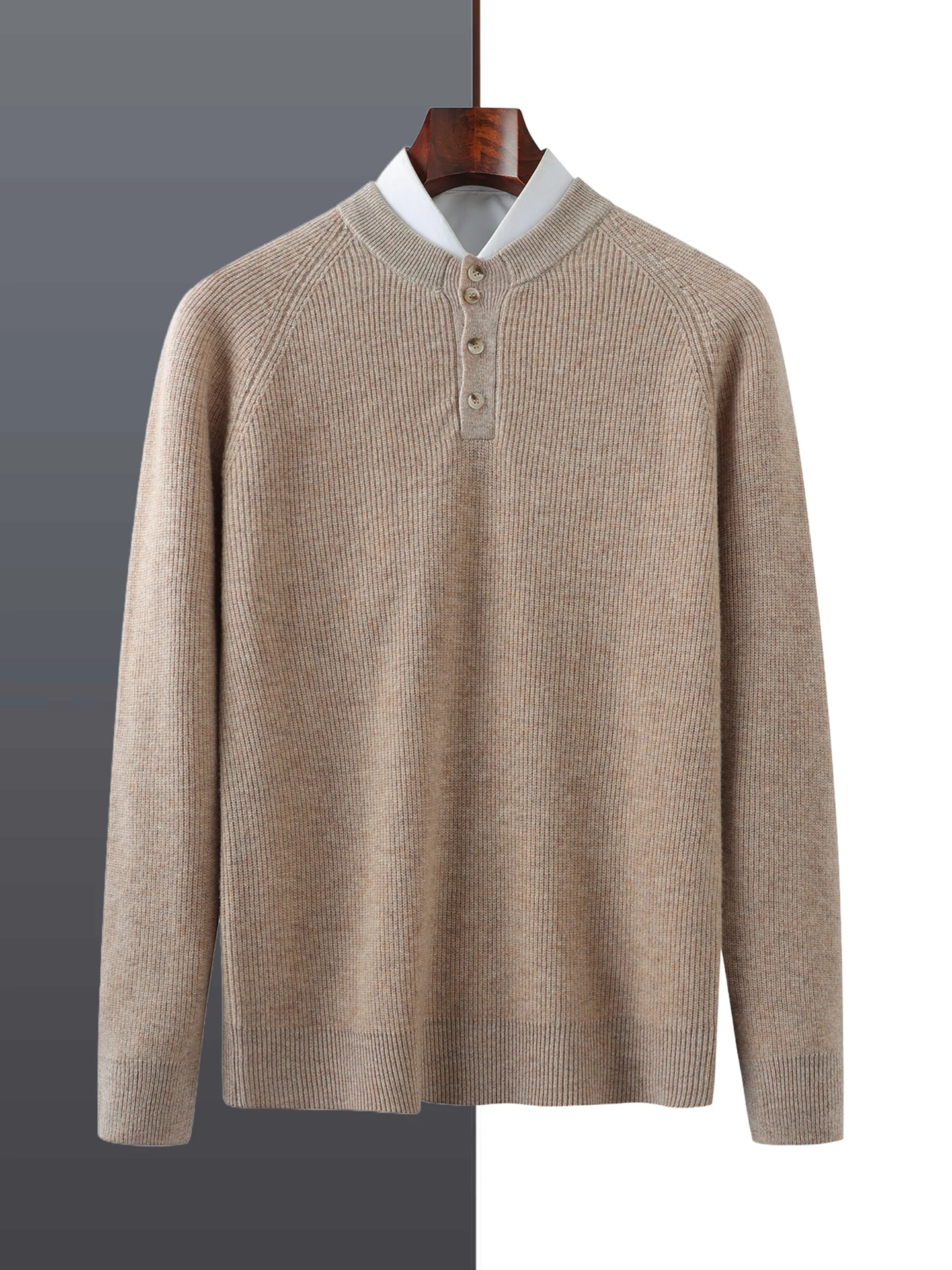 Мужской 100% мериносовая шерсть с воротником Генри и рукавами реглан, осень-зима, толстый базовый повседневный модный вязаный кашемировый свитер
Мужской 100% мериносовая шерсть с воротником Генри и рукавами реглан, осень-зима, толстый базовый повседневный модный вязаный кашемировый свитер