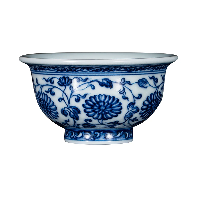 Blue And White Jingdezhen Porcelain Tea Set Chrysanthemum High-End Chinese Ceramic Tea Cup Zhongshi Kiln Kungfu Tea Cup
Blue And White Jingdezhen Porcelain Tea Set Chrysanthemum High-End Chinese Ceramic Tea Cup Zhongshi Kiln Kungfu Tea Cup