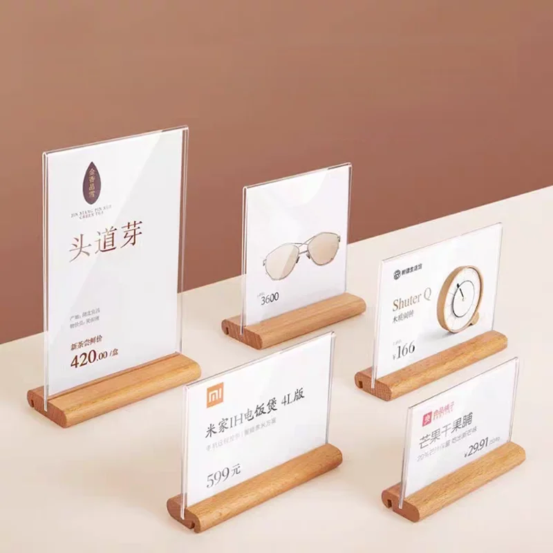 10 PCS 90x55mm T / L Use Wood Base Menu Paper Card Holder Board Table Acrylic Sign Holder Display Stand Mini Price Label Holder
10 PCS 90x55mm T / L Use Wood Base Menu Paper Card Holder Board Table Acrylic Sign Holder Display Stand Mini Price Label Holder