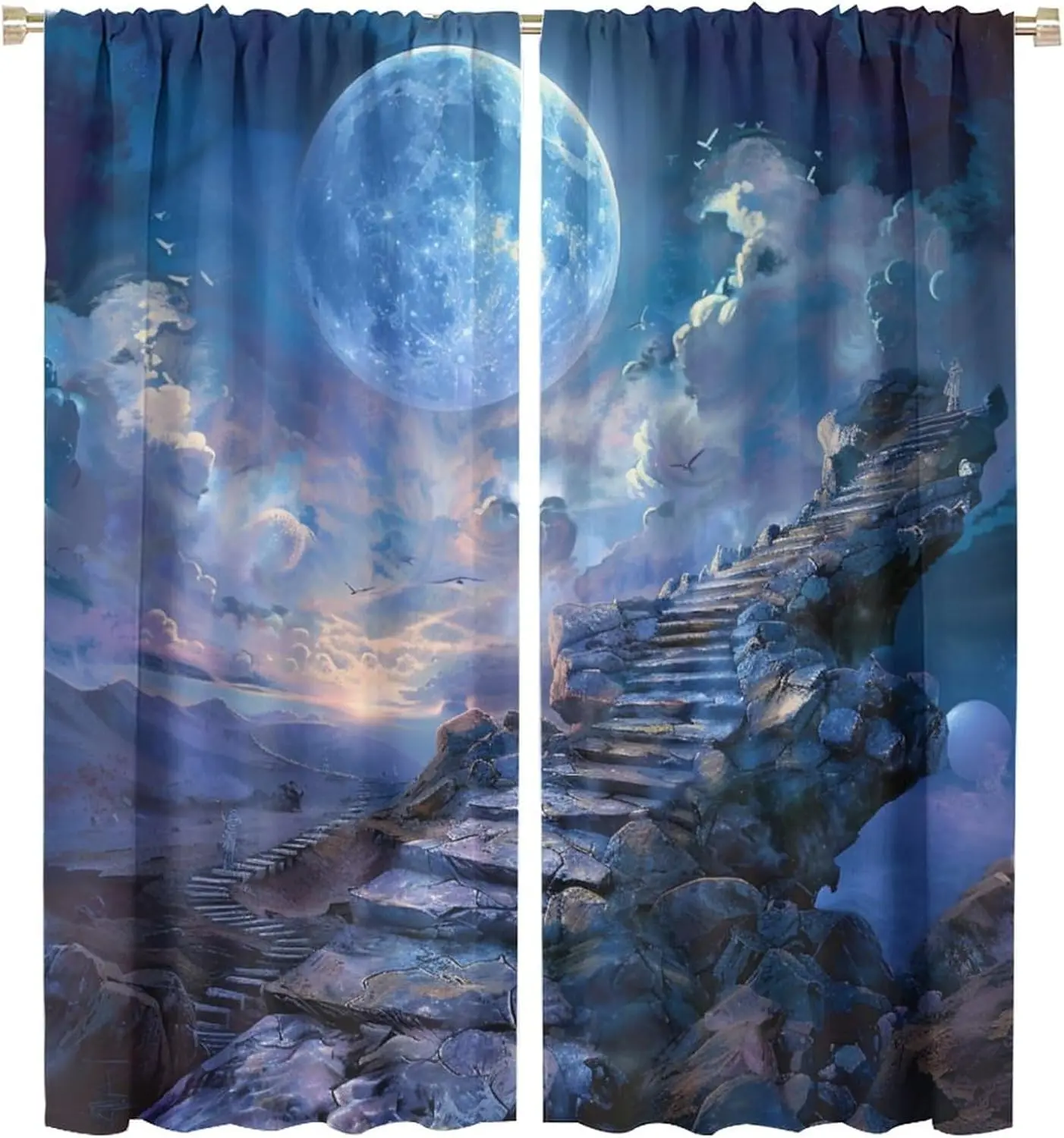 Moon Staircase Fantasy Curtain Surreal Landscape Print Window Treatment for Bedroom Living Room Home
Moon Staircase Fantasy Curtain Surreal Landscape Print Window Treatment for Bedroom Living Room Home