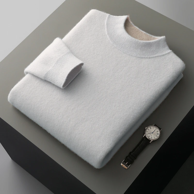 Autumn Winter New Thickened 100% Cashmere Sweater Men's Half Turtleneck Knitted Loose Business Base Shirt Casual Sweater
Autumn Winter New Thickened 100% Cashmere Sweater Men's Half Turtleneck Knitted Loose Business Base Shirt Casual Sweater