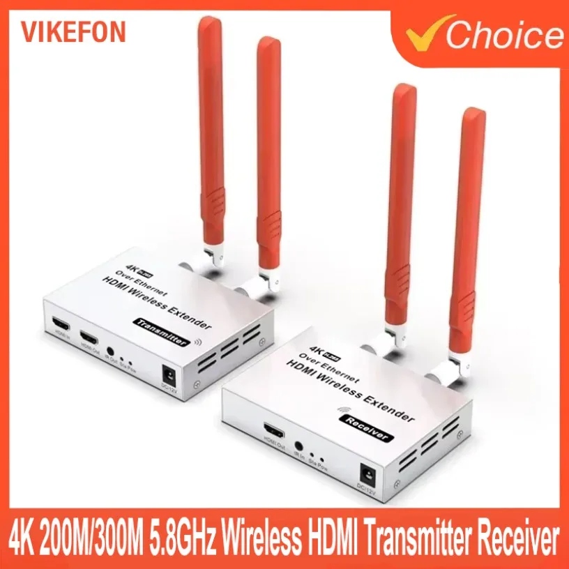 4K 200M/300M 5.8GHz Wireless HDMI Transmitter Receiver 1 TX-4 RX Audio Video Extender Micro HDMI-Compatible Loop-Out for Monitor
4K 200M/300M 5.8GHz Wireless HDMI Transmitter Receiver 1 TX-4 RX Audio Video Extender Micro HDMI-Compatible Loop-Out for Monitor