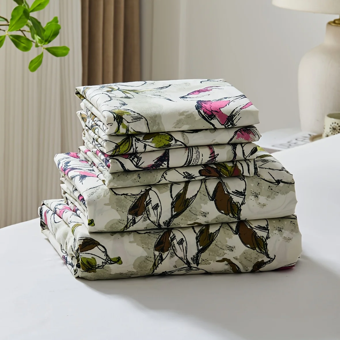 6pcs King Size Bed Sheet Set, Breathable Luxury Bed Sheet, Soft Microfiber Deep Pocket Fitted Sheet 18 Inch |, Wrinkle-Resistant
6pcs King Size Bed Sheet Set, Breathable Luxury Bed Sheet, Soft Microfiber Deep Pocket Fitted Sheet 18 Inch |, Wrinkle-Resistant