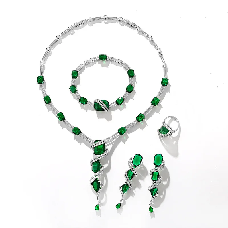 Colorful Treasure Series Necklace Ring Bracelet Earrings Four-Piece Set Fashionable Elegant Collarbone Chain Women
Colorful Treasure Series Necklace Ring Bracelet Earrings Four-Piece Set Fashionable Elegant Collarbone Chain Women