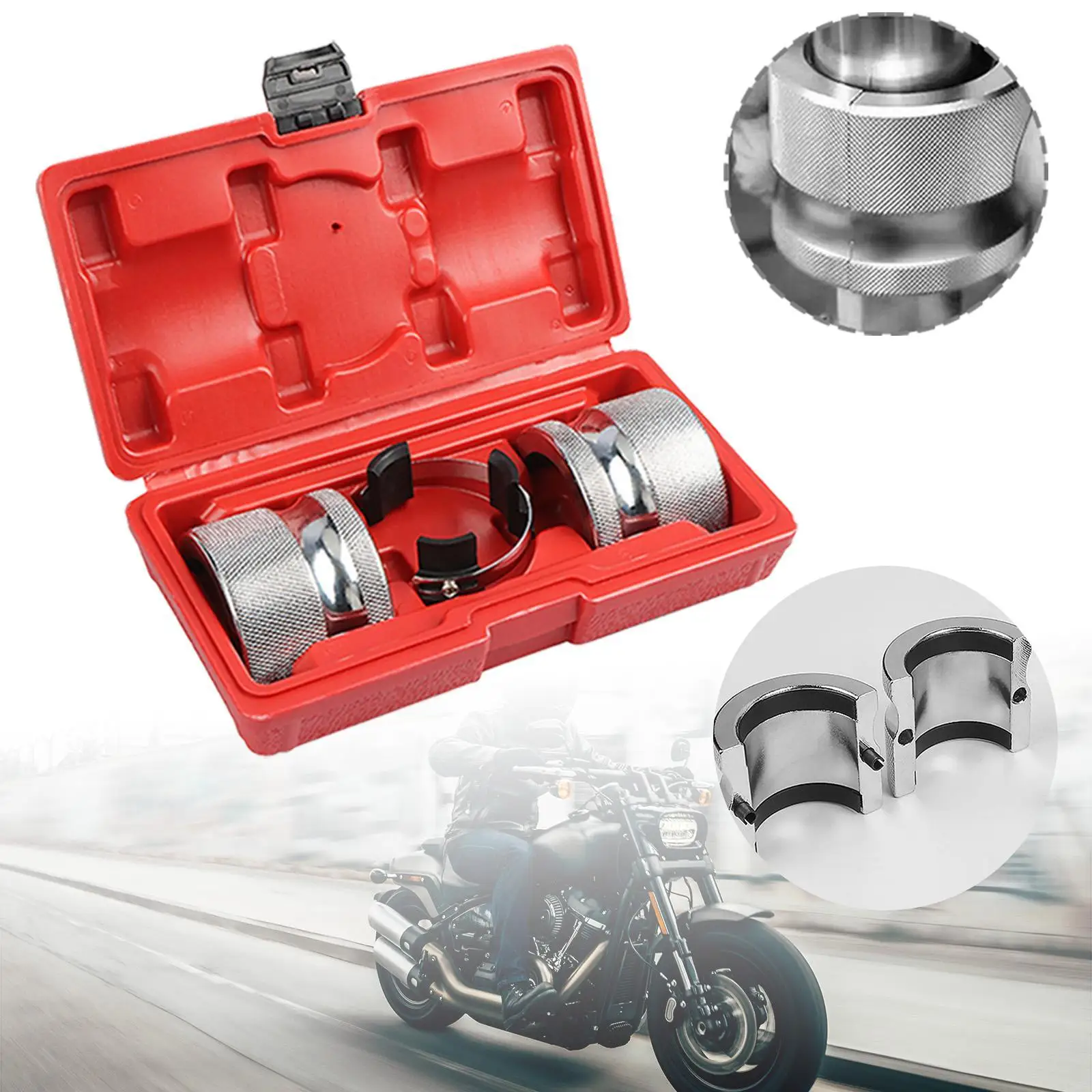 Motorcycle Front Fork Oil Seal Drive Tool Removal Installation Tools with Case for 39-50mm Repair Fork Tube Oil Seal Driver
Motorcycle Front Fork Oil Seal Drive Tool Removal Installation Tools with Case for 39-50mm Repair Fork Tube Oil Seal Driver