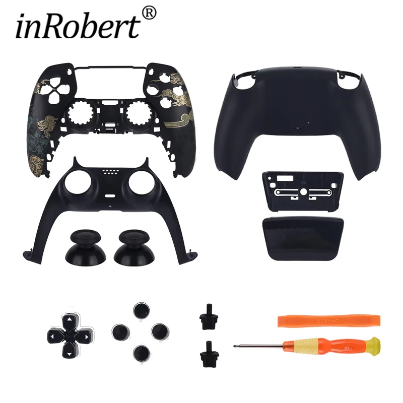 For PS5 Custom pattern Monkey King Front Back Shell Cove Housing Touch panel Direction key Decorative strip Thumb Joystick Kit