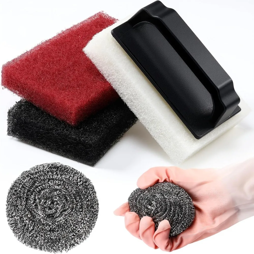 Комплект из 5 скрубберов с ручкой, подушечки для чистки с ручкой, средние и грубые подушечки для чистки из тикового дерева из нержавеющей стали, многоразовая чистка
Комплект из 5 скрубберов с ручкой, подушечки для чистки с ручкой, средние и грубые подушечки для чистки из тикового дерева из нержавеющей стали, многоразовая чистка