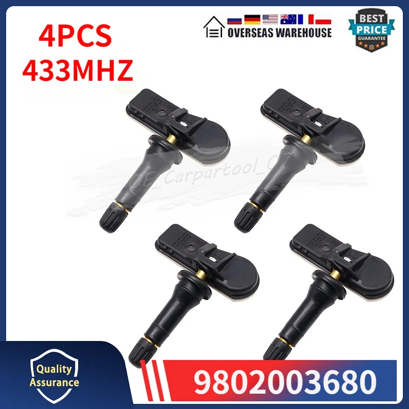 9802003680 Car Tire Pressure Monitoring System Sensor 4PCS 433MHZ TPMS For Citroen Berlingo Multispace C5 C-Elysee Peugeot 301
9802003680 Car Tire Pressure Monitoring System Sensor 4PCS 433MHZ TPMS For Citroen Berlingo Multispace C5 C-Elysee Peugeot 301