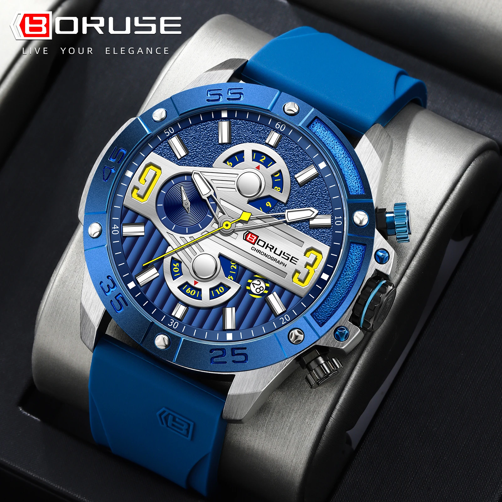 BORUSE Fashion Men Watches Luxury Silicone Sport Watch Men Quartz Date Clock Waterproof Wristwatch Chronograph Clock Man
BORUSE Fashion Men Watches Luxury Silicone Sport Watch Men Quartz Date Clock Waterproof Wristwatch Chronograph Clock Man