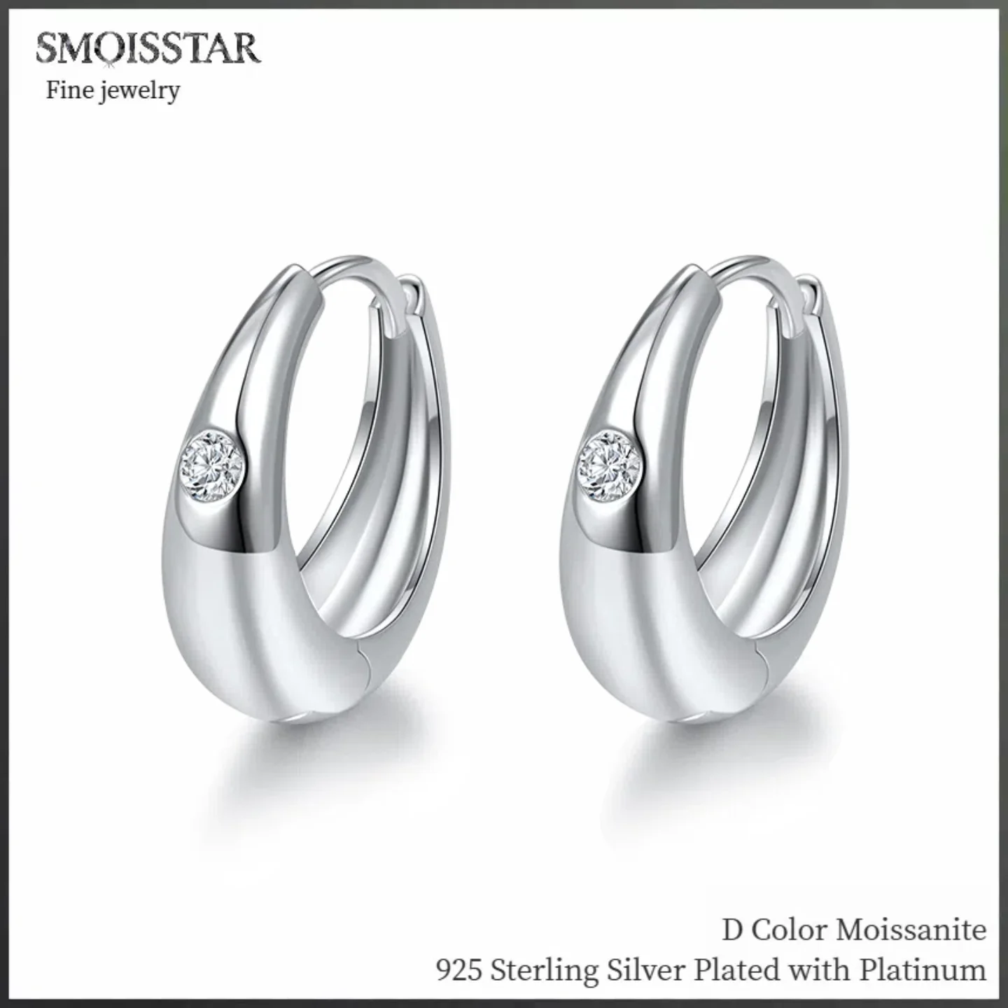 Retro Earrings 925 Sterling Silver Moissanite, Chunky Hoops Earrings Plated 18K Gold, Light Luxury Style Fine Jewelry for Women
Retro Earrings 925 Sterling Silver Moissanite, Chunky Hoops Earrings Plated 18K Gold, Light Luxury Style Fine Jewelry for Women